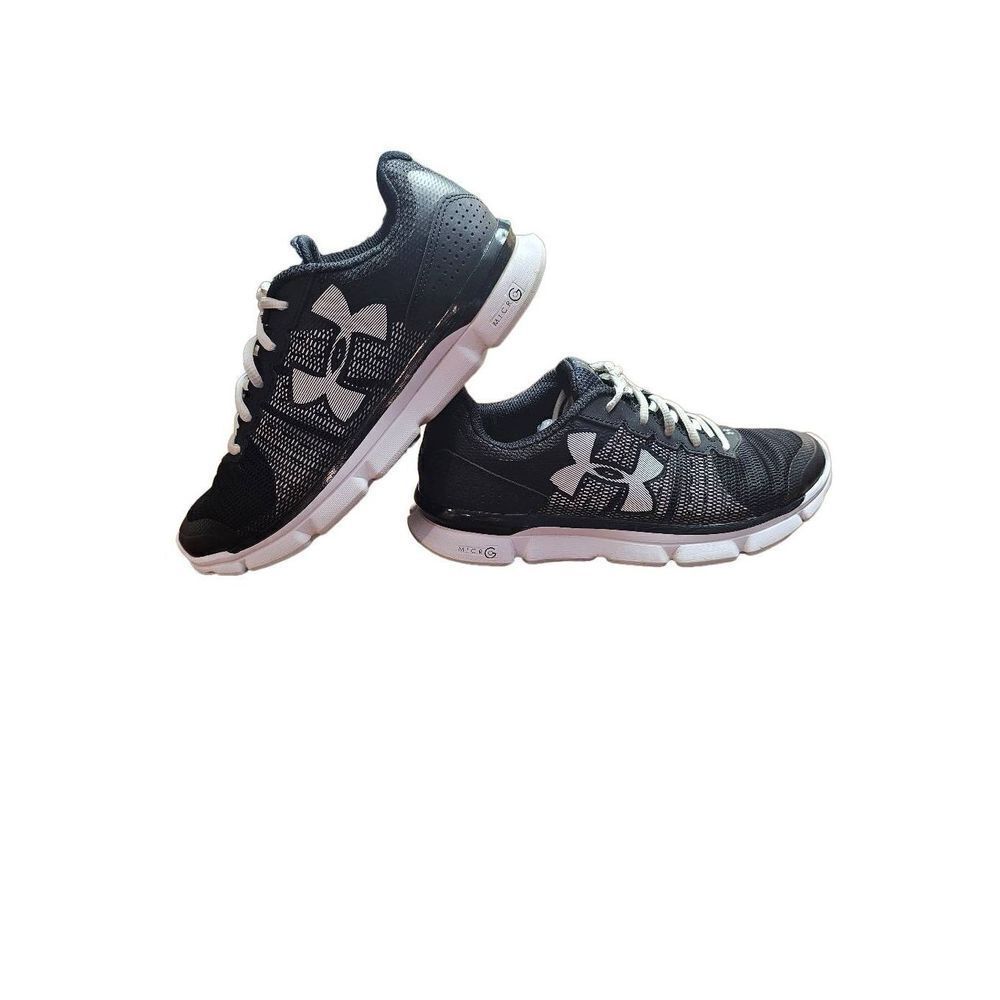 Under Armour UA Micro G Speed Swift Womens Size 8 Black White 1266243-001 EUC